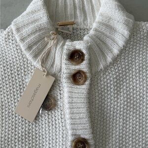 MAGASCHONI CHUNKY SWEATER CARDIGAN WITH WOOD BUTTONS! New! S